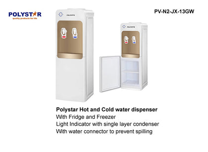 Polystar Hot & Cold Water Dispenser with Fridge | PV-R2-JXR-13GW