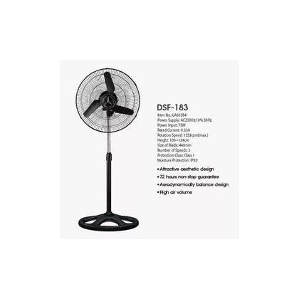 Duravolt 16 Inches -3 In 1 Rechargeable Fan +Solar Panel + 2-Bulbs