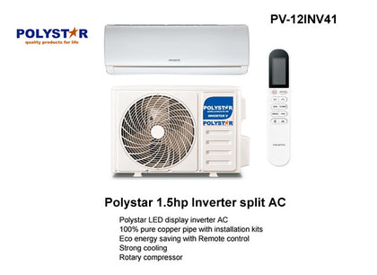 Polystar 1.5HP Inverter Split Air conditioner With Kit | PV-12INV41