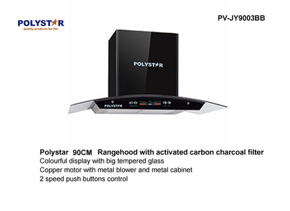 Polystar 90x60 Range Hood With Carbon/Charcoal Filter | PV-JY9003BB
