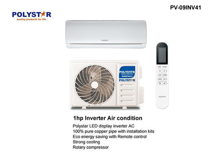 Polystar 1Hp Inverter Split Air conditioner With Free Kit| PV-09INV41