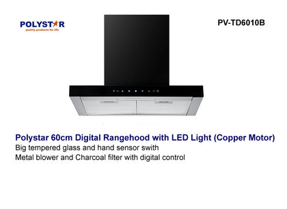 Polystar 60Cm Digital Cooker Hood With Led Light | PV-TD6010B