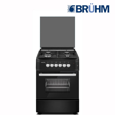 Bruhm 60 by 60 4 Burner Gas Cooker With Oven And Grill | BGC-6640IB