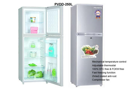 Polystar 138 Liters Double Door Refrigerator | PV-DD250L Polystar