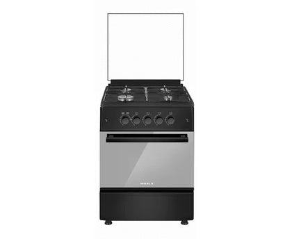 Maxi 4 Burner Gas Cooker 60*60 (Black) | MAXI 6060 4B Maxi