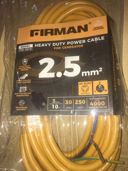 Firman Heavy Duty Power Cable 2.5mm | FPC- 2510 Zit Electronics Store
