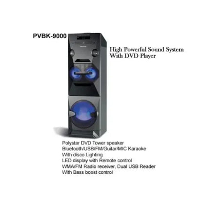 Polystar Powerful Sound Sytem with Bluetooth DVD Tower Speaker - Dvd/cd/mp3/ | Pv-bk9000 POLYSTAR