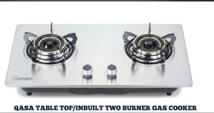 Qasa 2 Burner Inbuilt Table Top Gas Cooker | QGC-2B Qasa